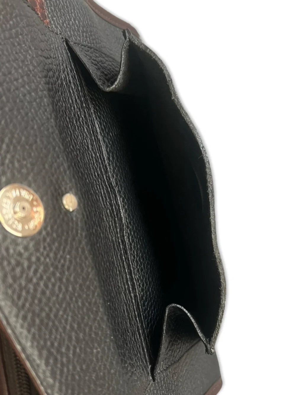 Brighton Collection Buckle Shoulder Bag Black and Tan with Croc Embossed Accents - Picture 13 of 15